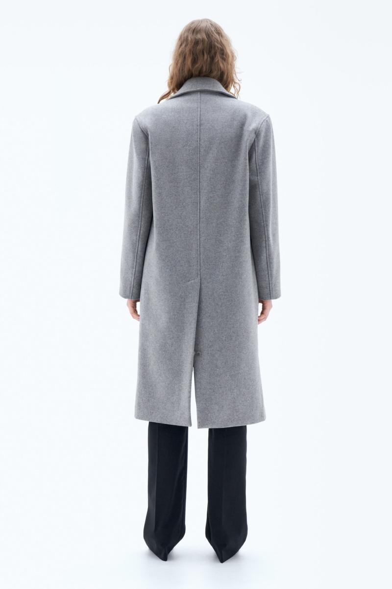 Dames Wollen Car Coat Grey Melange Buitenkleding Filippa K Kwaliteit - 3