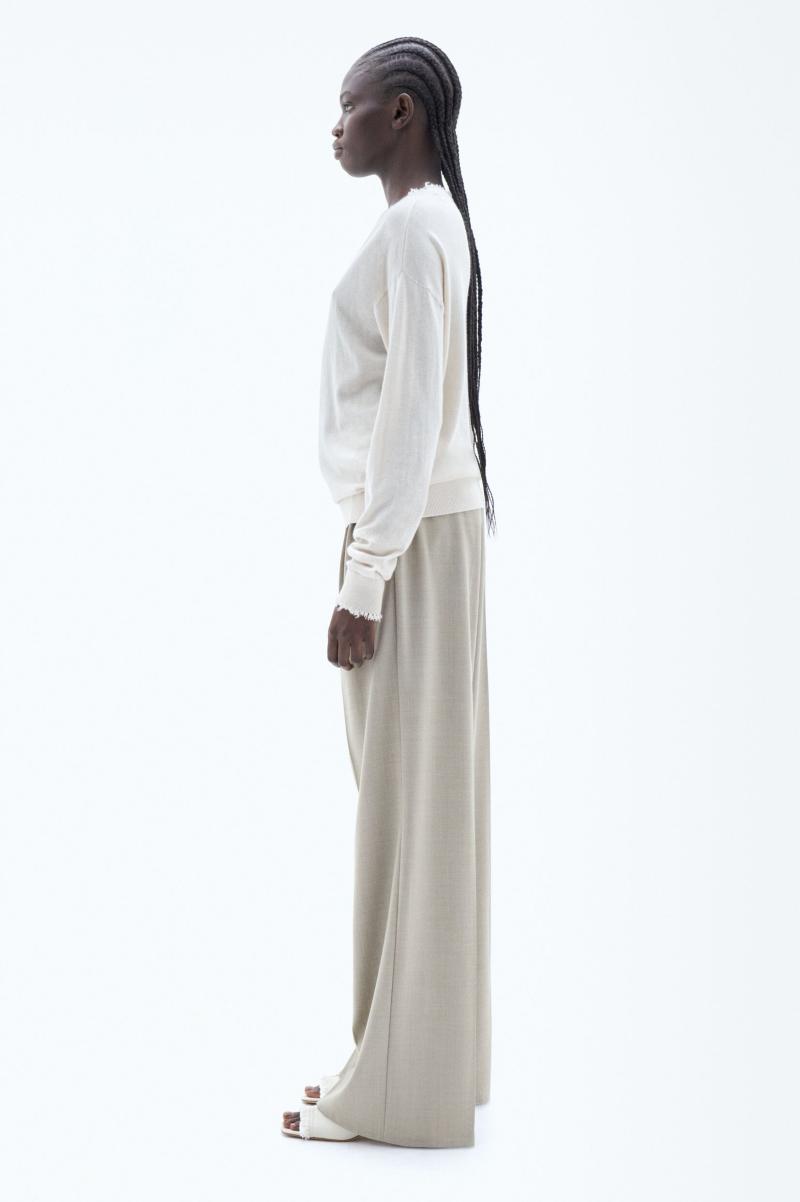 Knitwear Dames Mode Ivory Filippa K Frayed R-Neck Top - 2
