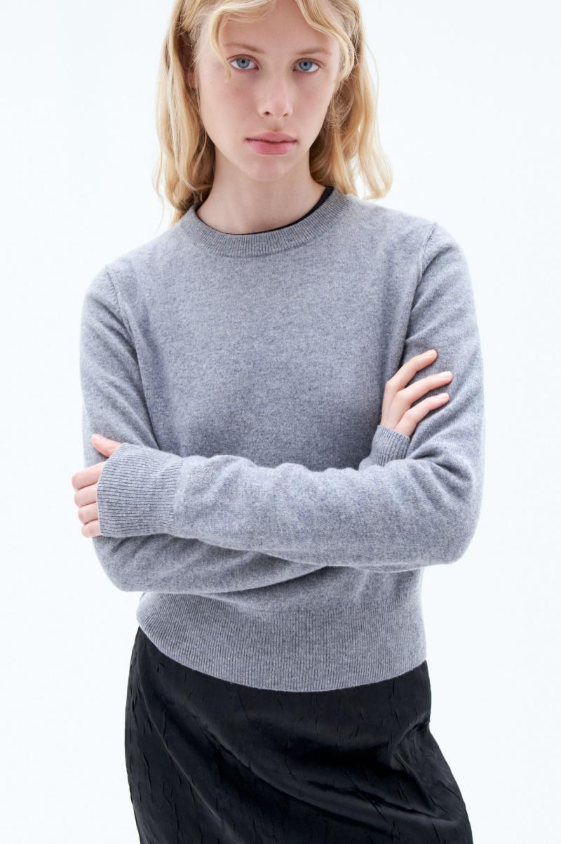 Filippa K 93 Inside-Out Sweater Dames Verkopen Mid Grey Melange Knitwear - 3