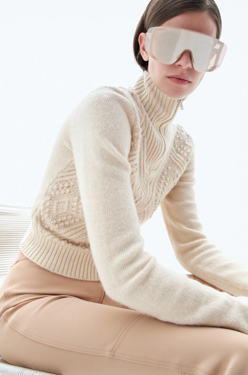 Filippa K Exclusief Knitwear Geruite Trui Met Rits Dames Winter White - 3