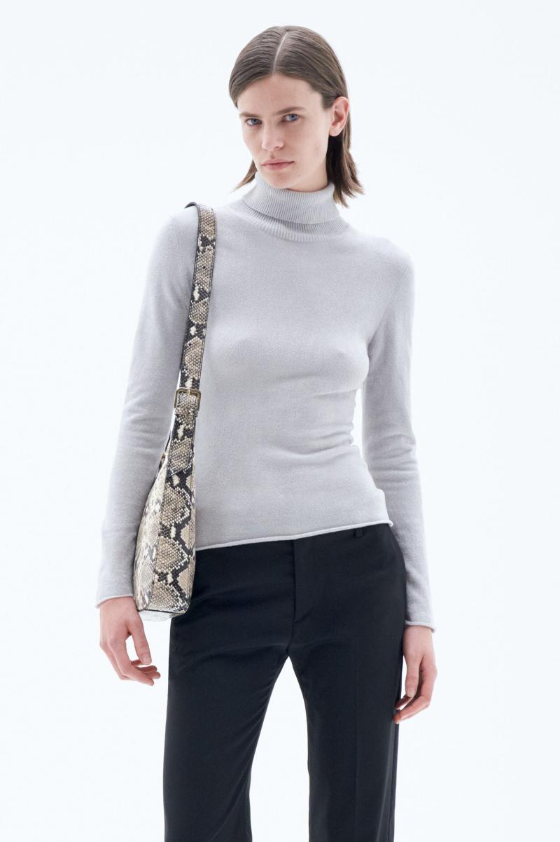Pearl Grey Populariteit Coltrui Met Chenille-Structuur Dames Filippa K Knitwear