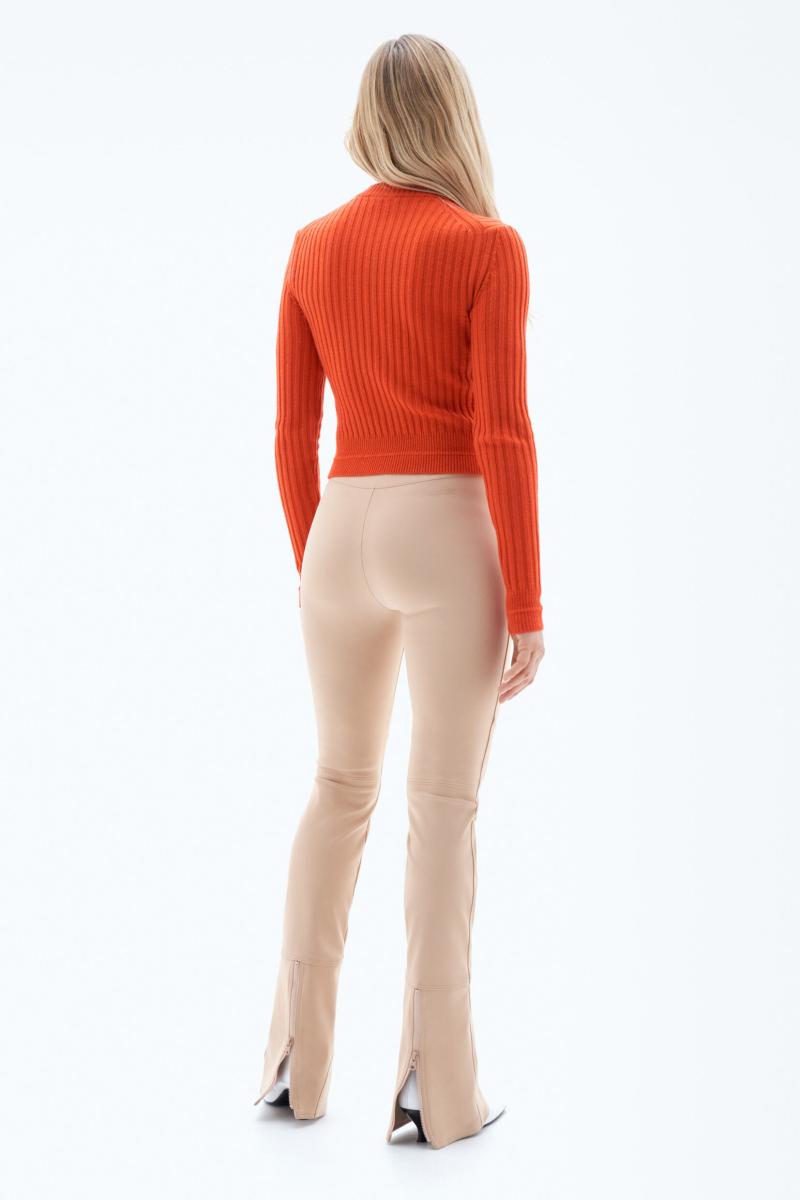 Red Orange Filippa K Kortingsprijs Wollen Geribde Trui Knitwear Dames - 2