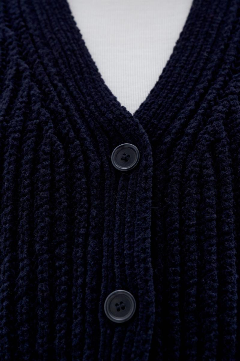 Knitwear Dames Navy Innovatief Filippa K Vest Met Chenille-Structuur - 1