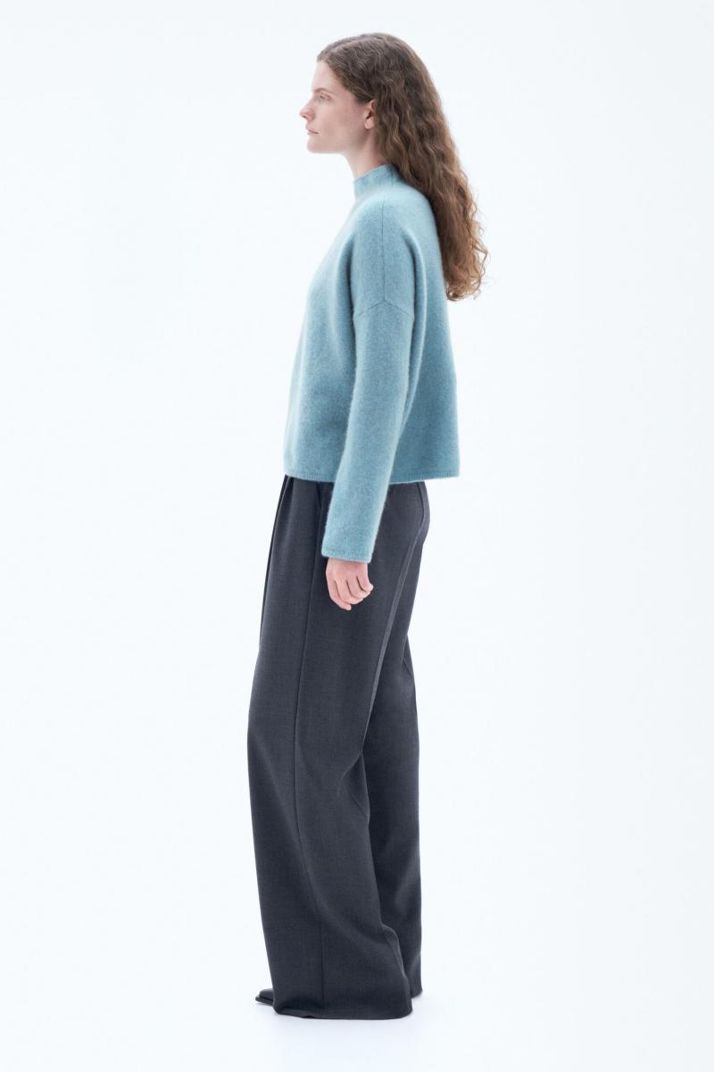 Dames Filippa K Blue Melange Hoge Kwaliteit Knitwear Mika Yak Funnelneck Sweater - 1