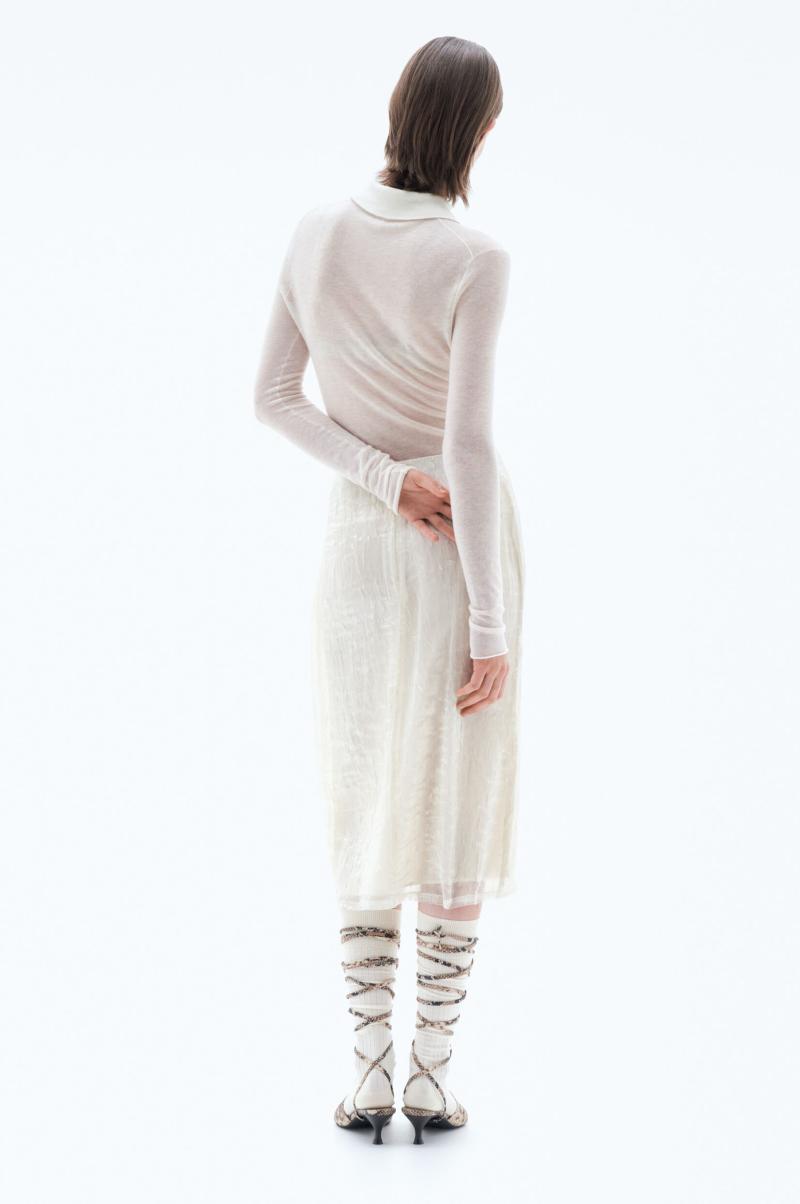 Filippa K Gebreide Polotrui Dames Knitwear Speciale Aanbieding Winter White - 2