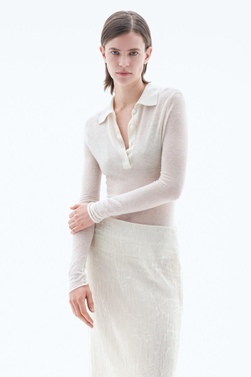 Filippa K Gebreide Polotrui Dames Knitwear Speciale Aanbieding Winter White
