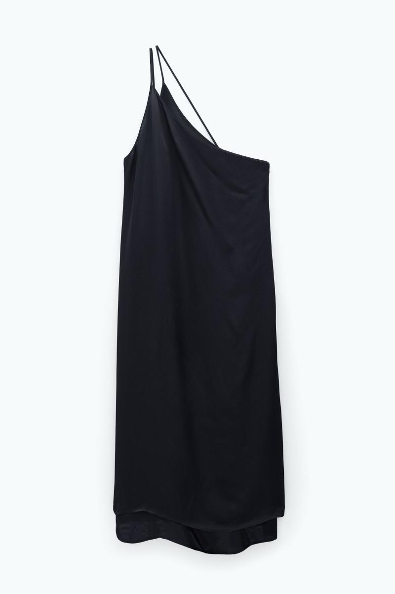 Asymmetric Seersucker Dress Nieuw Filippa K Jurken Dames Black - 4