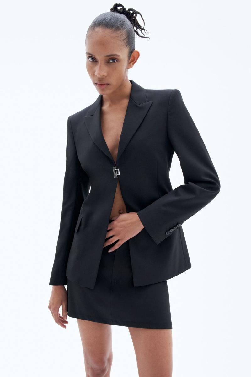 Filippa K Dames Black Luxe Tailoring Single-Breasted Blazer - 4