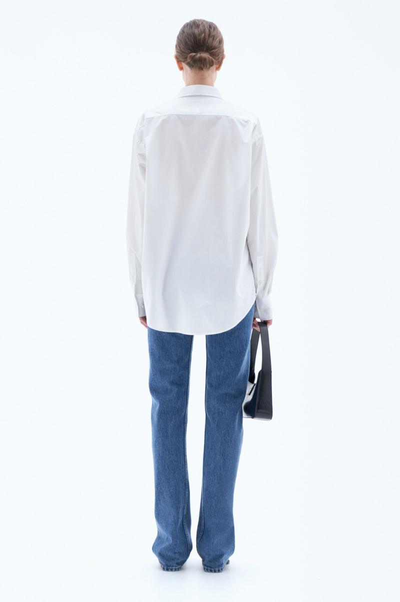 White Dames Filippa K Duurzaam Overhemden Cotton Poplin Shirt - 3