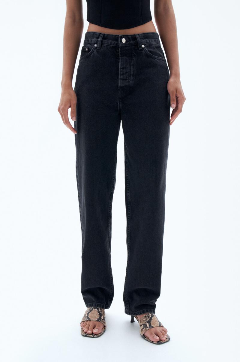 Filippa K Dames Charcoal Black Denim Baggy Taps Toelopende Jeans Marktprijs - 4