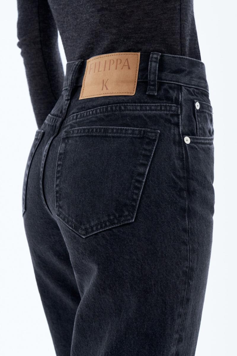 Aanbevelen Filippa K Dames Charcoal Black Taps Toelopende Jeans Denim - 2