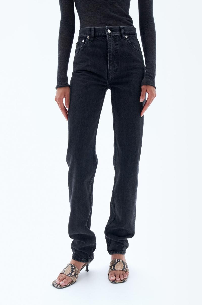 Aanbevelen Filippa K Dames Charcoal Black Taps Toelopende Jeans Denim - 4