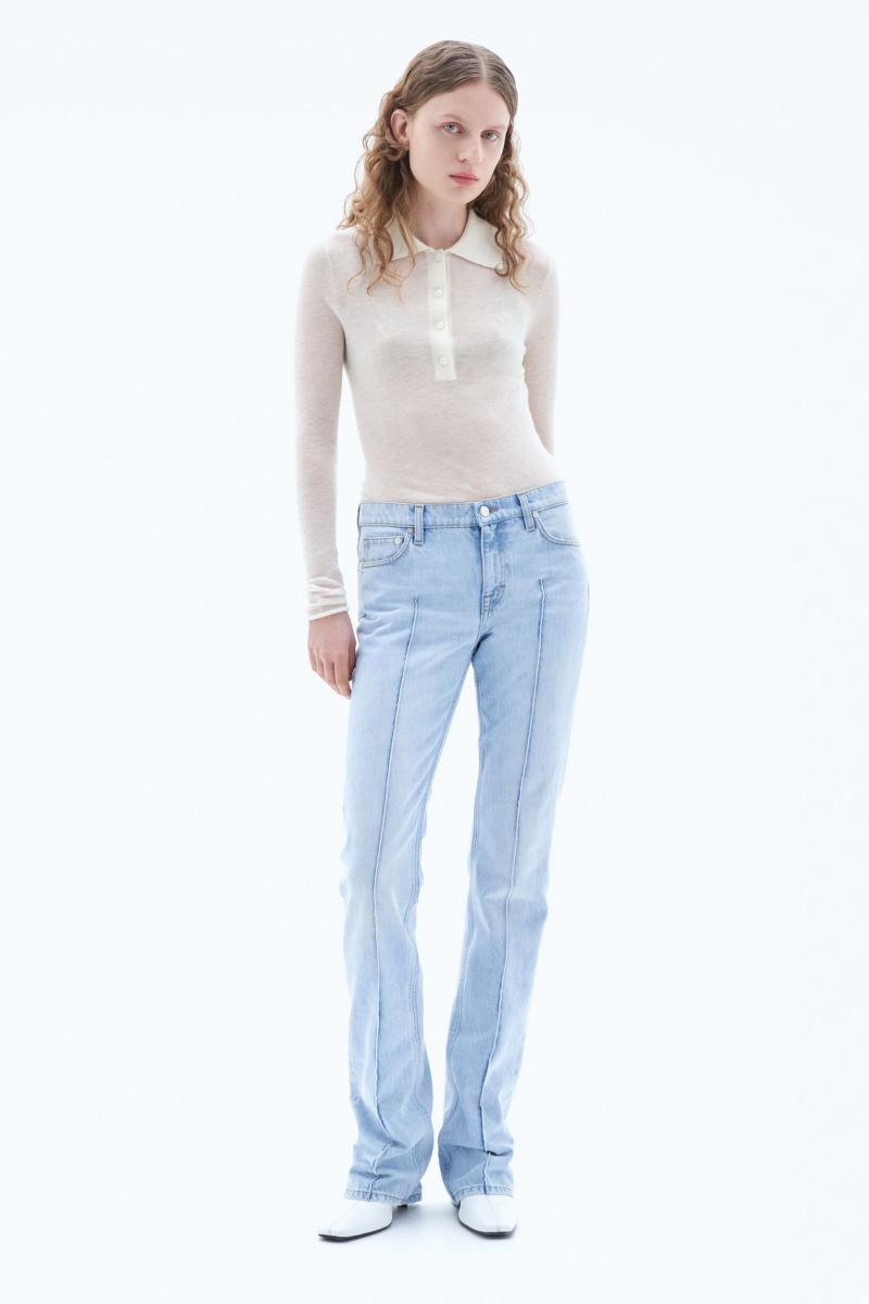 Geplooide Jeans Dames Denim Ongelooflijk Filippa K Light Blue