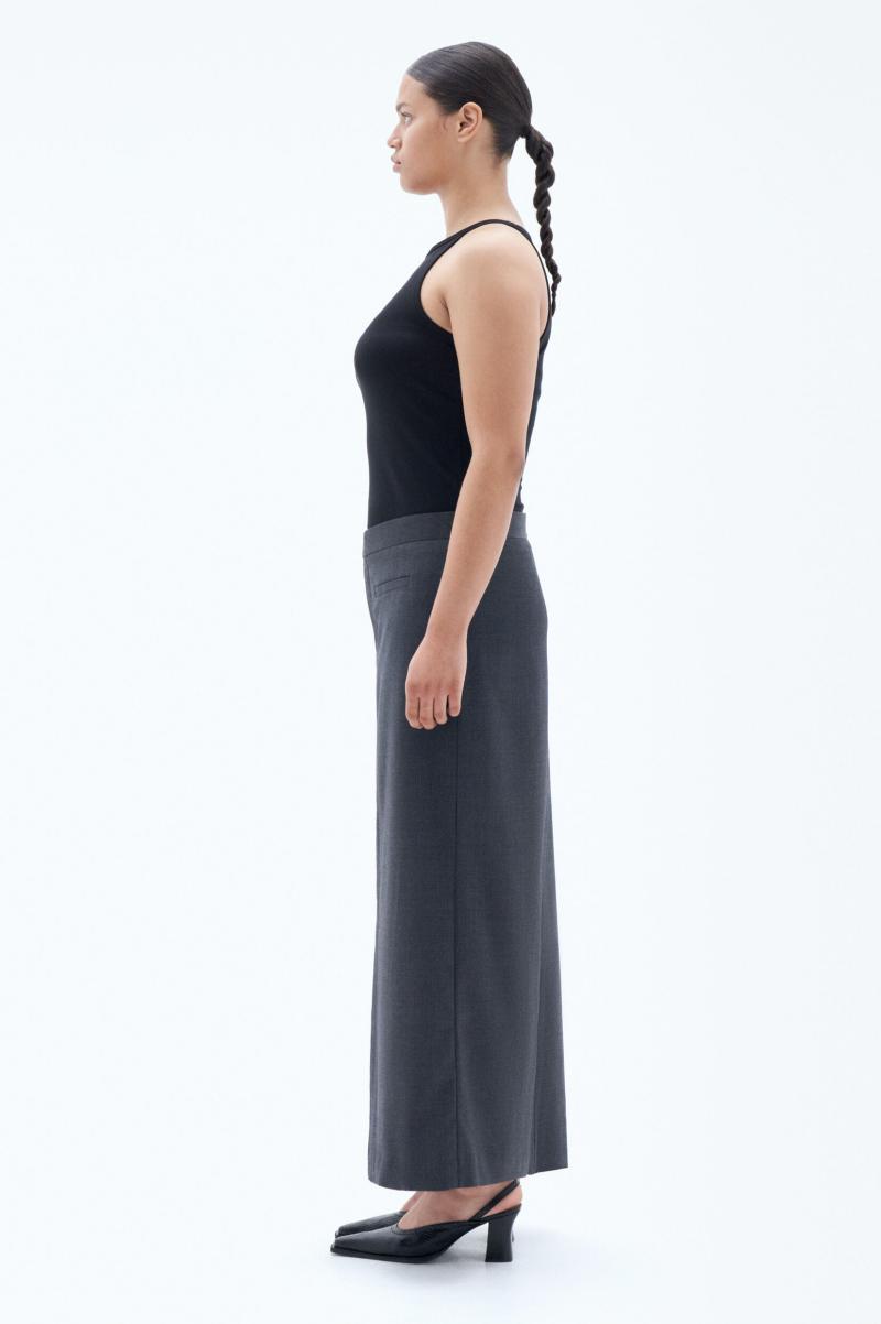 Rokken & Shorts Dames Filippa K Dk. Grey Mel. Speciale Aanbieding Long Tailored Skirt - 1