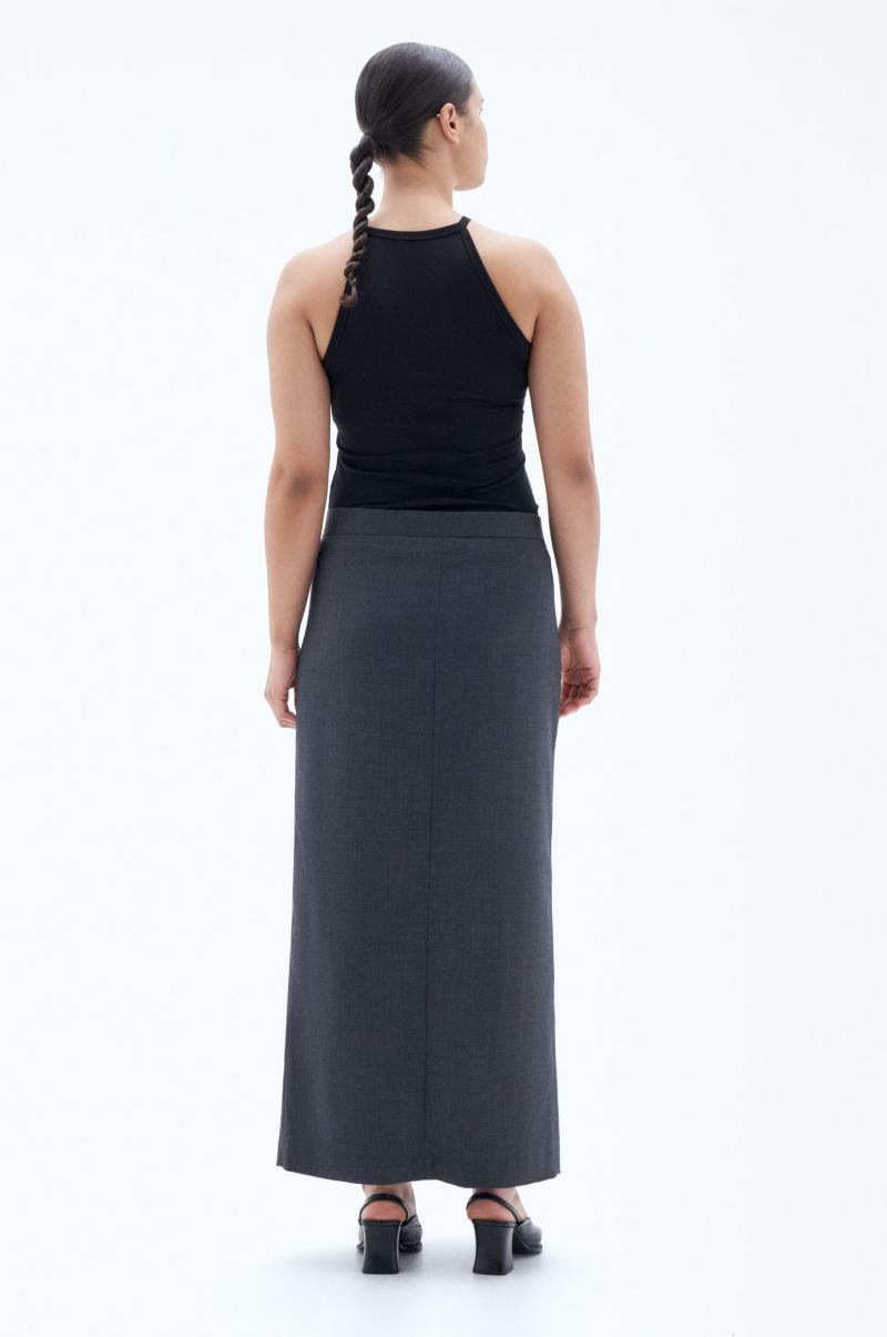 Rokken & Shorts Dames Filippa K Dk. Grey Mel. Speciale Aanbieding Long Tailored Skirt - 3