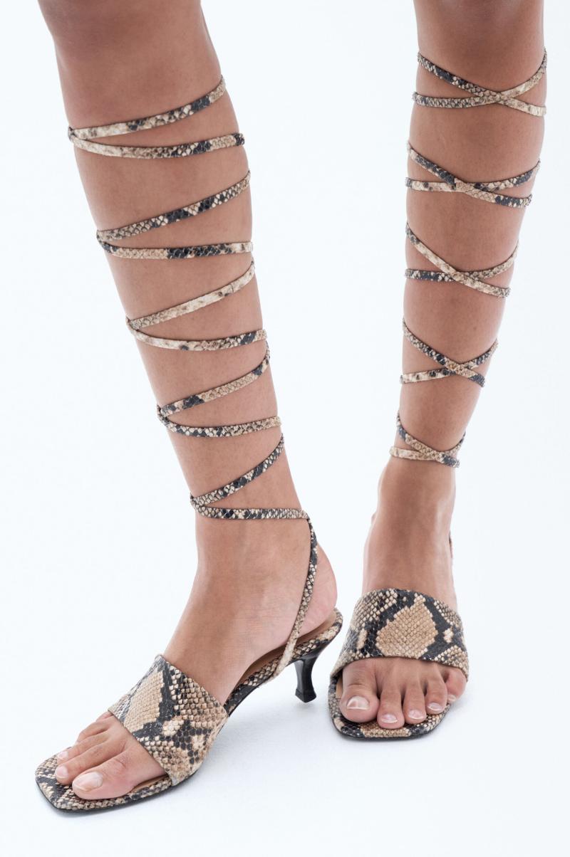 Dames Verfijnd Printed Beige Snake Sandalen Met Veters Schoenen Filippa K - 3