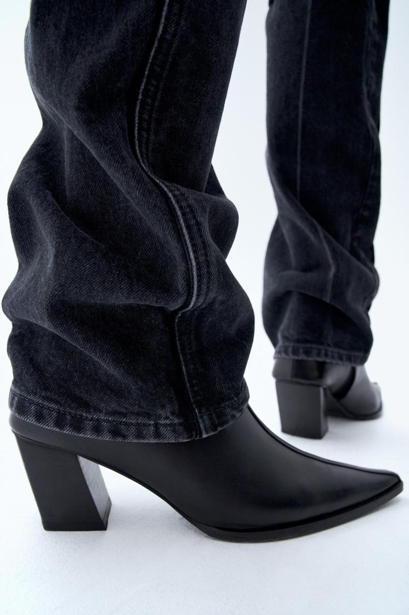 Schoenen Black Nappa Dames Nieuwste Model Puntige Enkellaarzen Filippa K - 3