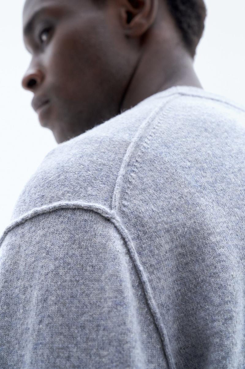 Filippa K Mid Grey Melange Heren Aanbieding 93 Inside-Out Sweater Knitwear - 1