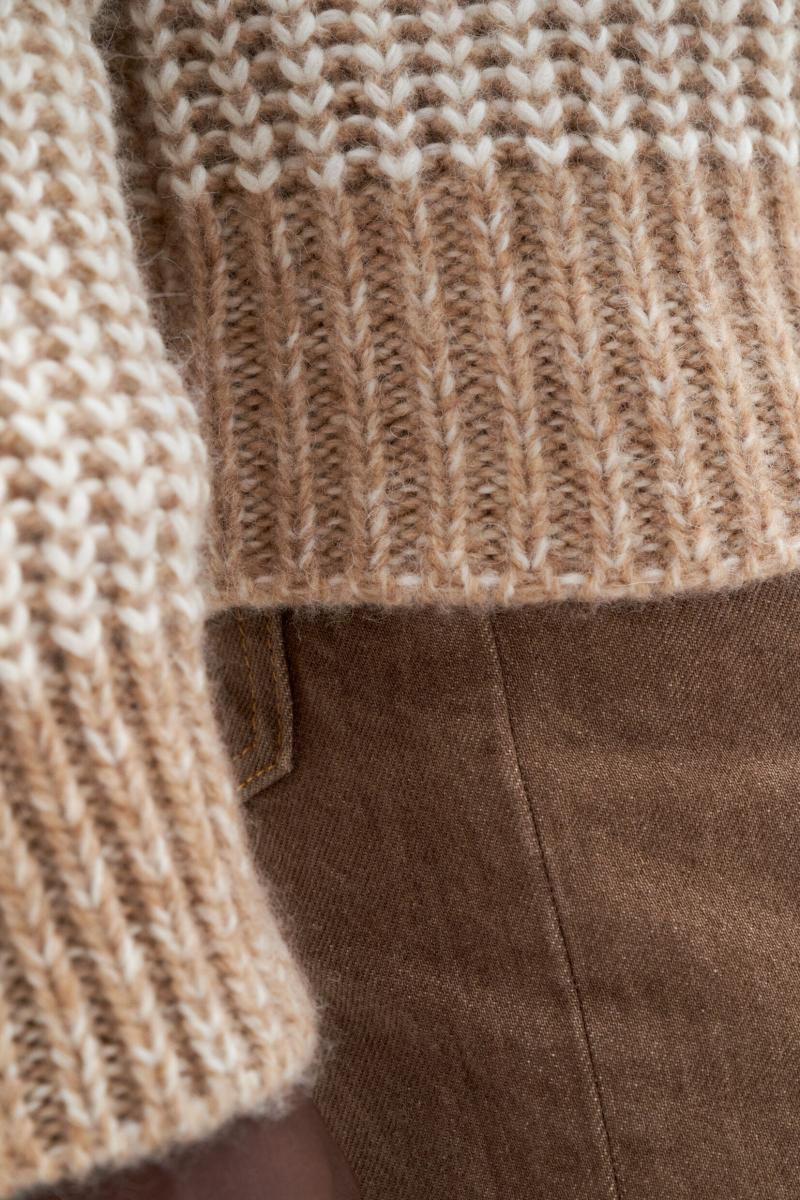Filippa K Knitwear Tweekleurige Sweater Camel/White Heren Veilig Betalen - 1