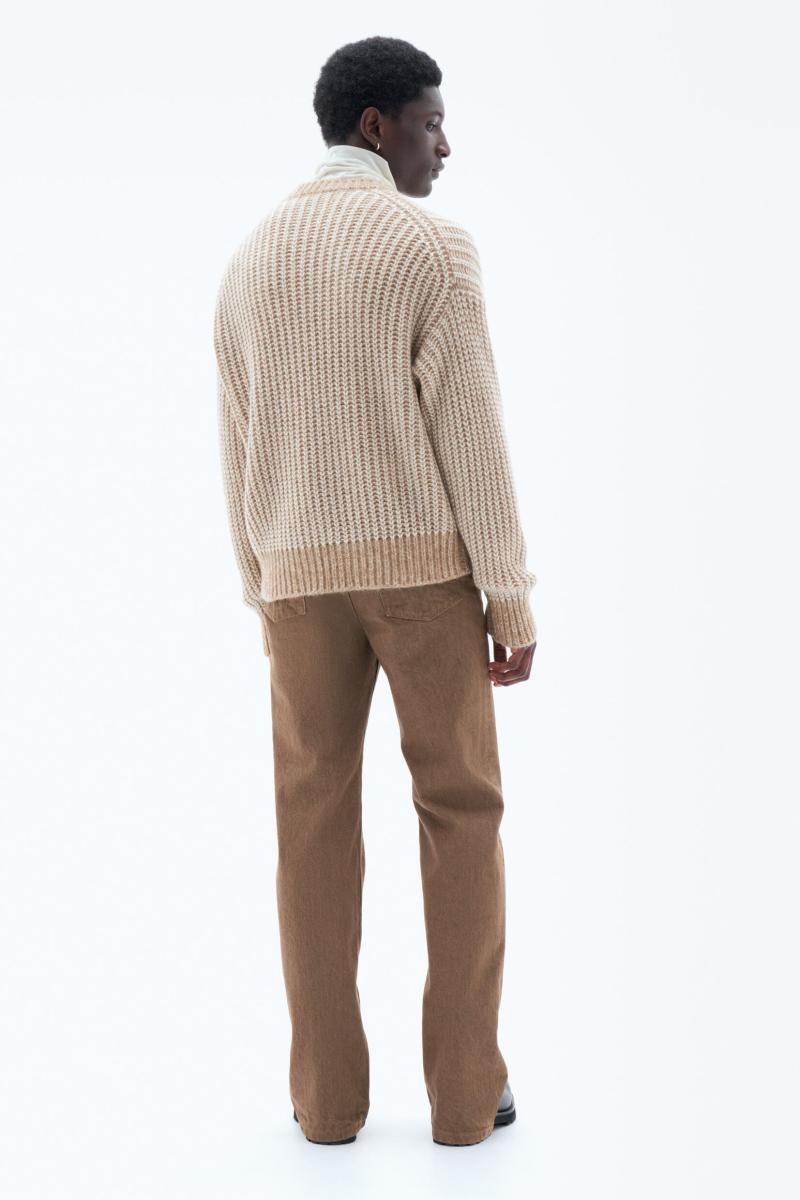 Filippa K Knitwear Tweekleurige Sweater Camel/White Heren Veilig Betalen - 2