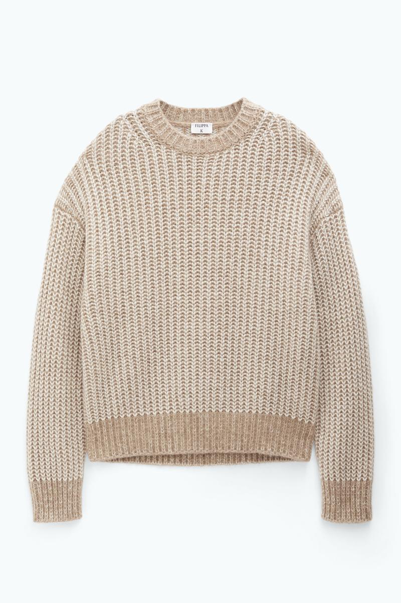 Filippa K Knitwear Tweekleurige Sweater Camel/White Heren Veilig Betalen - 4