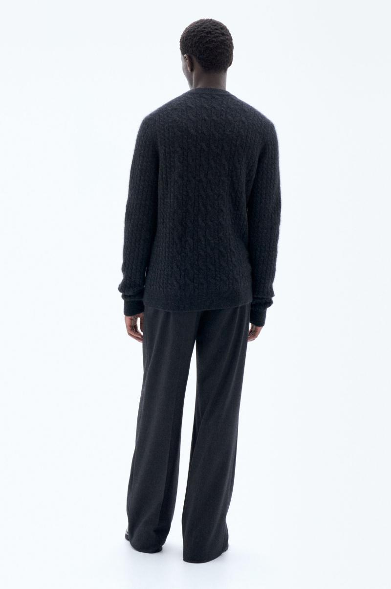 Knitwear Anthracite Melange Heren Gemakkelijk Filippa K Johannes Braid Sweater - 2
