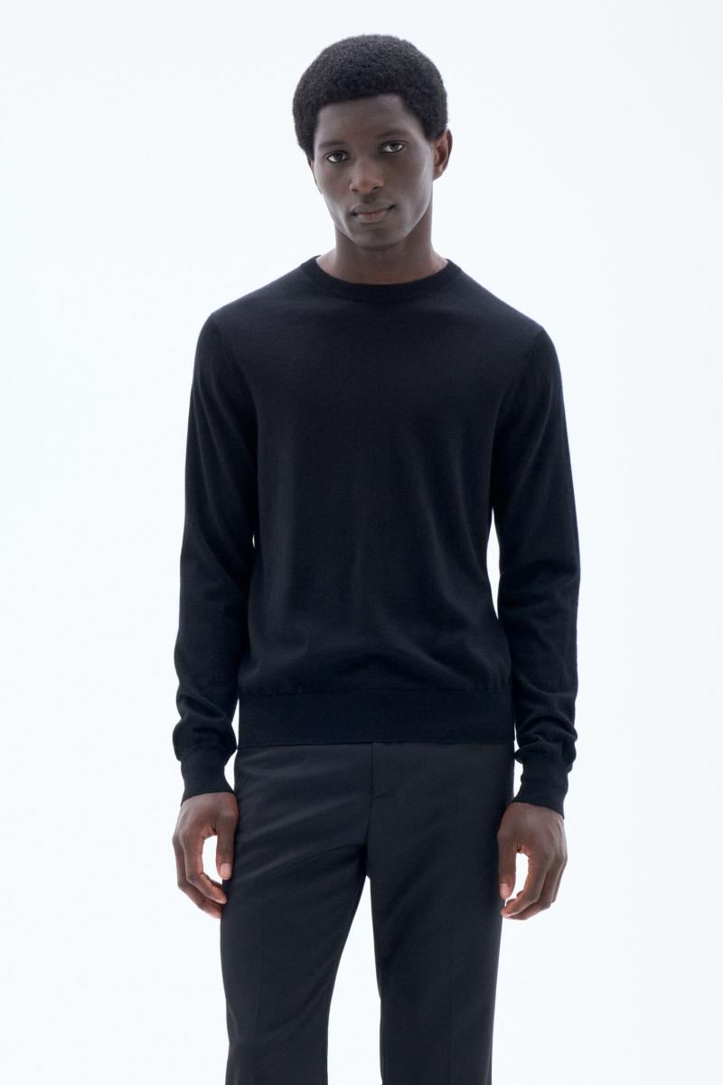 Black Heren Trui Van Merinowol Filippa K Lanceringsprijs Knitwear