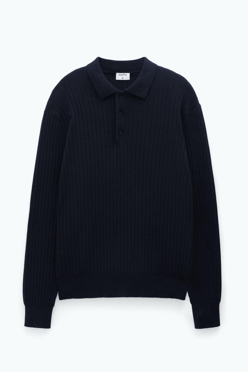 Gebreid Poloshirt Heren Knitwear Black Filippa K Elegant - 4