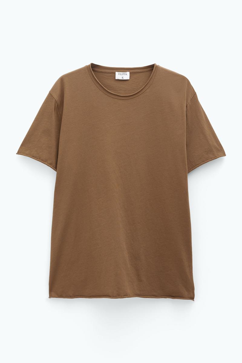 Luxe Filippa K Heren T-Shirt Met Opgerolde Hals T-Shirts Bronze Green - 3