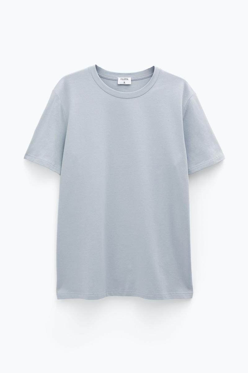 Zakelijk Filippa K T-Shirts Katoenen T-Shirt Met Stretch Feather Grey Heren - 3