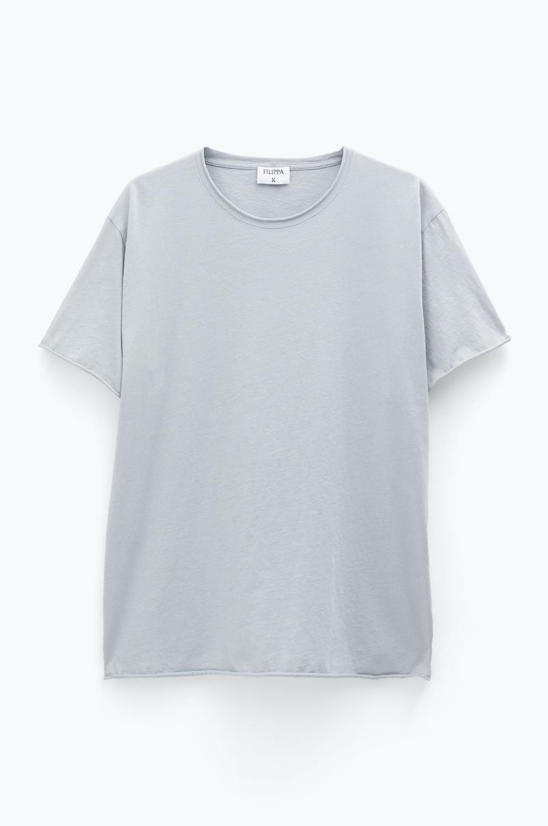Filippa K T-Shirts Feather Grey Heren T-Shirt Met Opgerolde Hals Stijlvol - 3