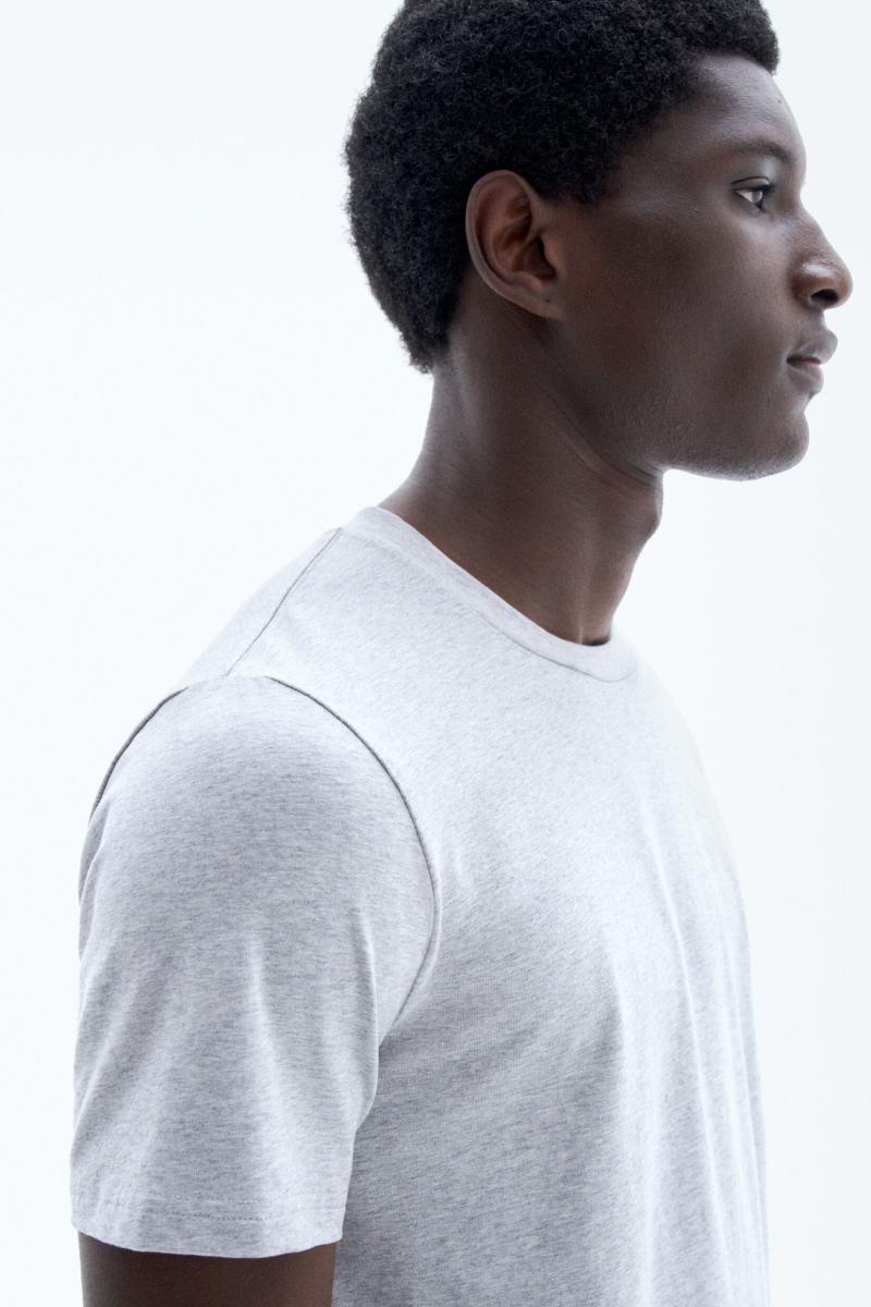 Filippa K Katoenen T-Shirt Met Stretch Light Grey Melange Opvallend T-Shirts Heren - 1
