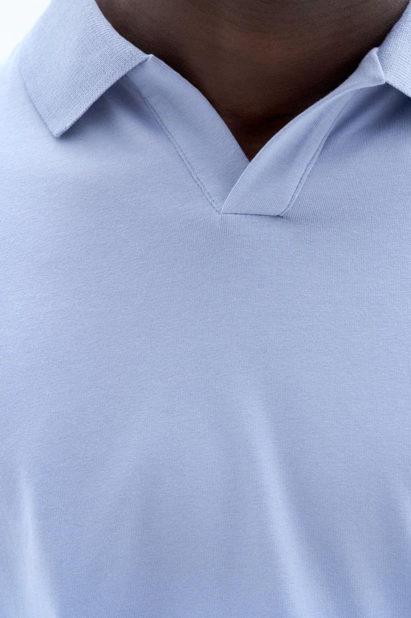 Goedkope Prijs Faded Blue Filippa K Stretch Cotton Polo T-Shirt T-Shirts Heren - 1