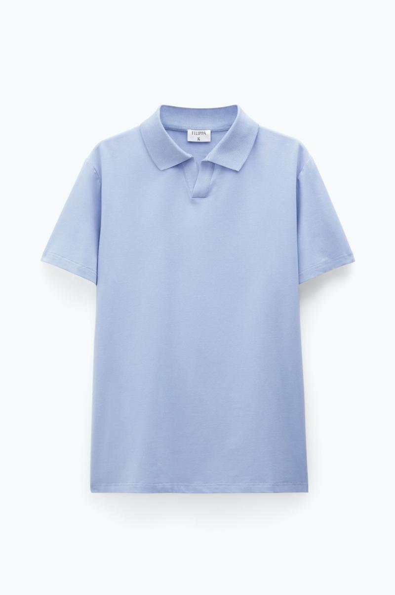 Goedkope Prijs Faded Blue Filippa K Stretch Cotton Polo T-Shirt T-Shirts Heren - 3