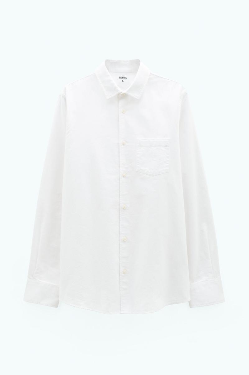 Filippa K Overhemden Marktprijs White Heren Tim Oxford Overhemd - 4