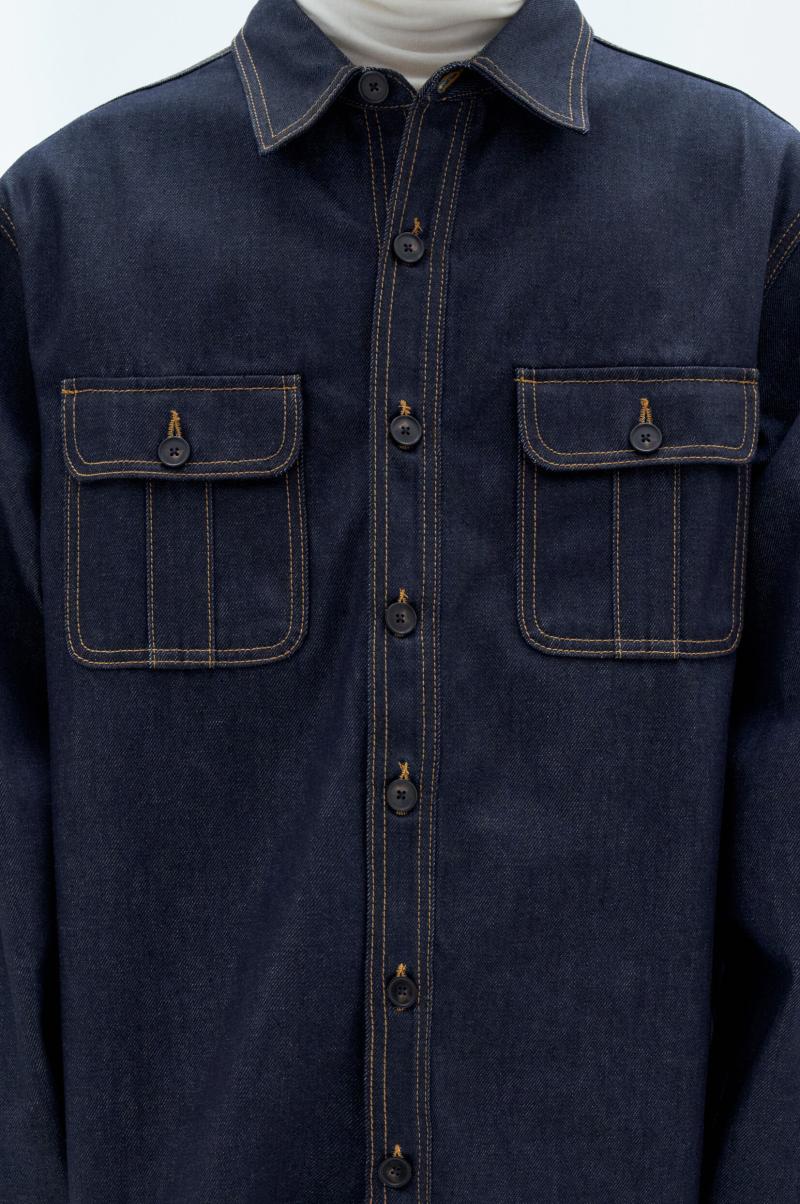 Oversized Jeansblouse Overhemden Aanbieding Midnight Blue Filippa K Heren - 1