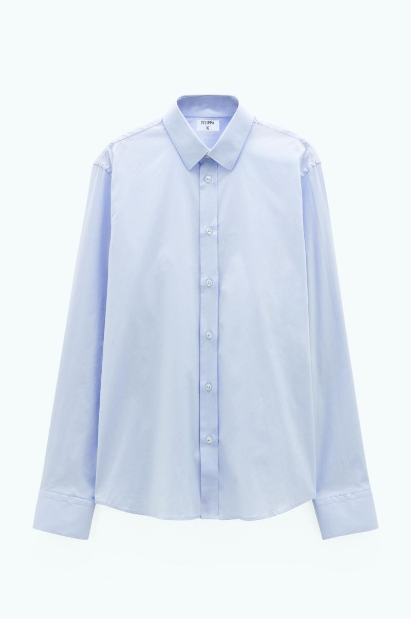 Trendy Overhemden Filippa K Heren Paul Overhemd Met Stretch Light Blue - 4