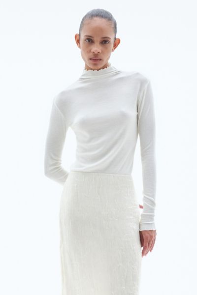 Pure Wollen Top Met Opstaande Hals Snow White Knitwear Filippa K Dames Luxe