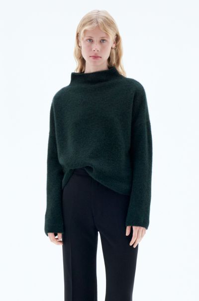 Mika Yak Funnelneck Sweater Forest Green Filippa K Dames Exclusief Knitwear