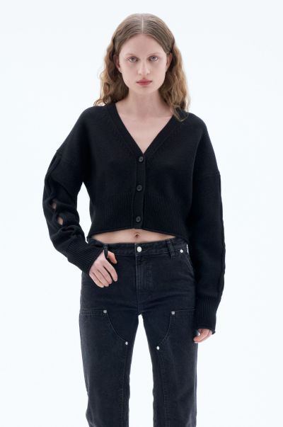 Filippa K Dames Knitwear Certificering Kabelgebreid Vest Black