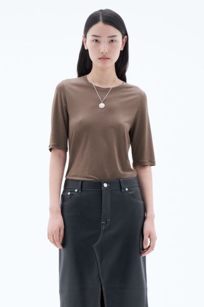 Dames Elena T-Shirt Tops Nougat Product Filippa K