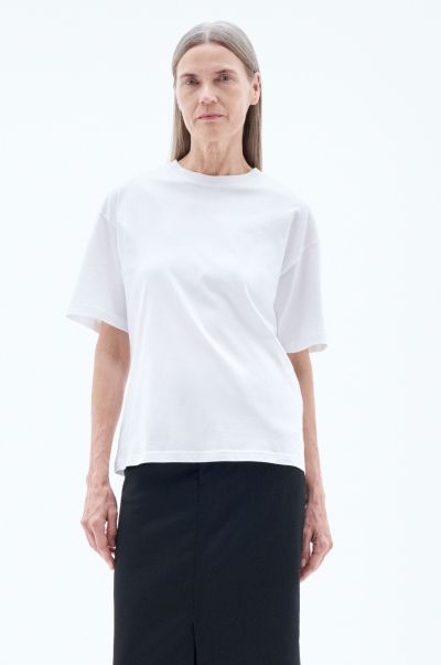 Dames Tops T-Shirt Met Losse Pasvorm Filippa K Stijl White