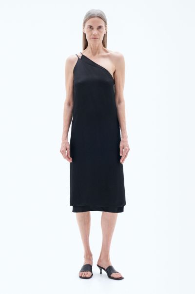 Asymmetric Seersucker Dress Nieuw Filippa K Jurken Dames Black