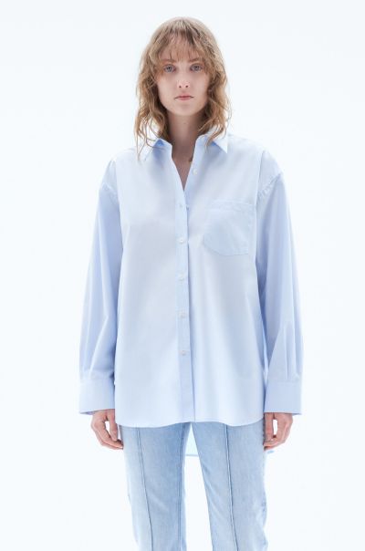 Overhemden Filippa K Sammy Overhemd Dames Soft Blue Speciale Aanbieding