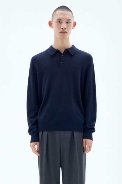 Knitwear Knitted Polo Shirt Filippa K Navy Betaalbaar Heren