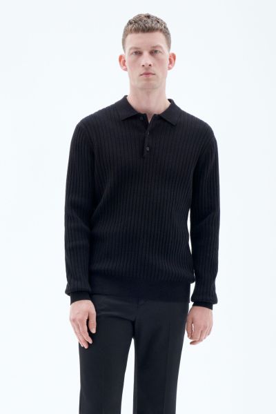 Gebreid Poloshirt Heren Knitwear Black Filippa K Elegant