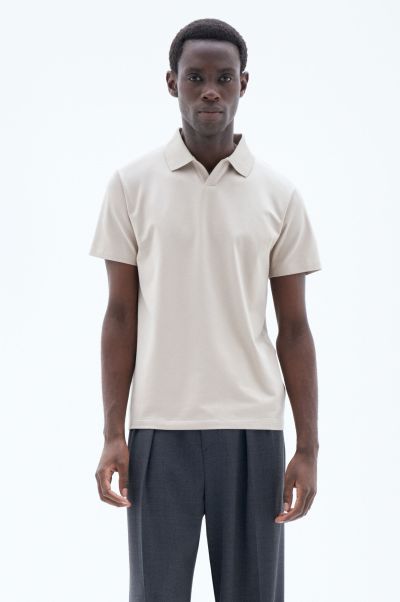 T-Shirts Light Taupe Filippa K Stretch Cotton Polo T-Shirt Prijs Heren