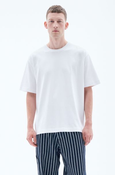 Casual Filippa K Heren Zwaar T-Shirt Met Ronde Hals T-Shirts White