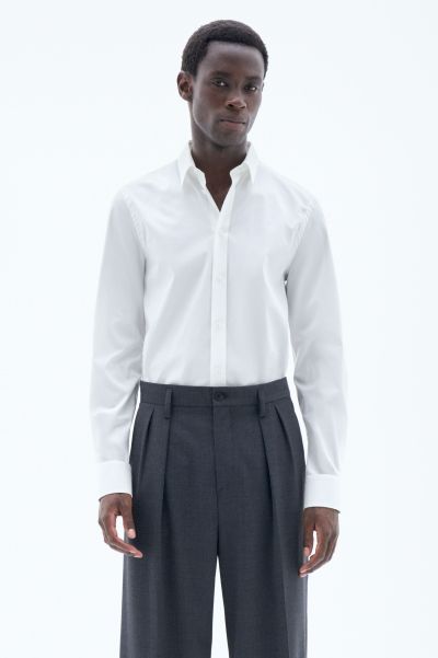 Overhemden Filippa K Heren Luxe Paul Overhemd Met Stretch White