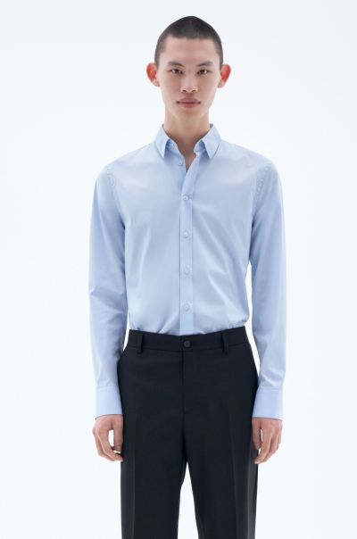 Trendy Overhemden Filippa K Heren Paul Overhemd Met Stretch Light Blue